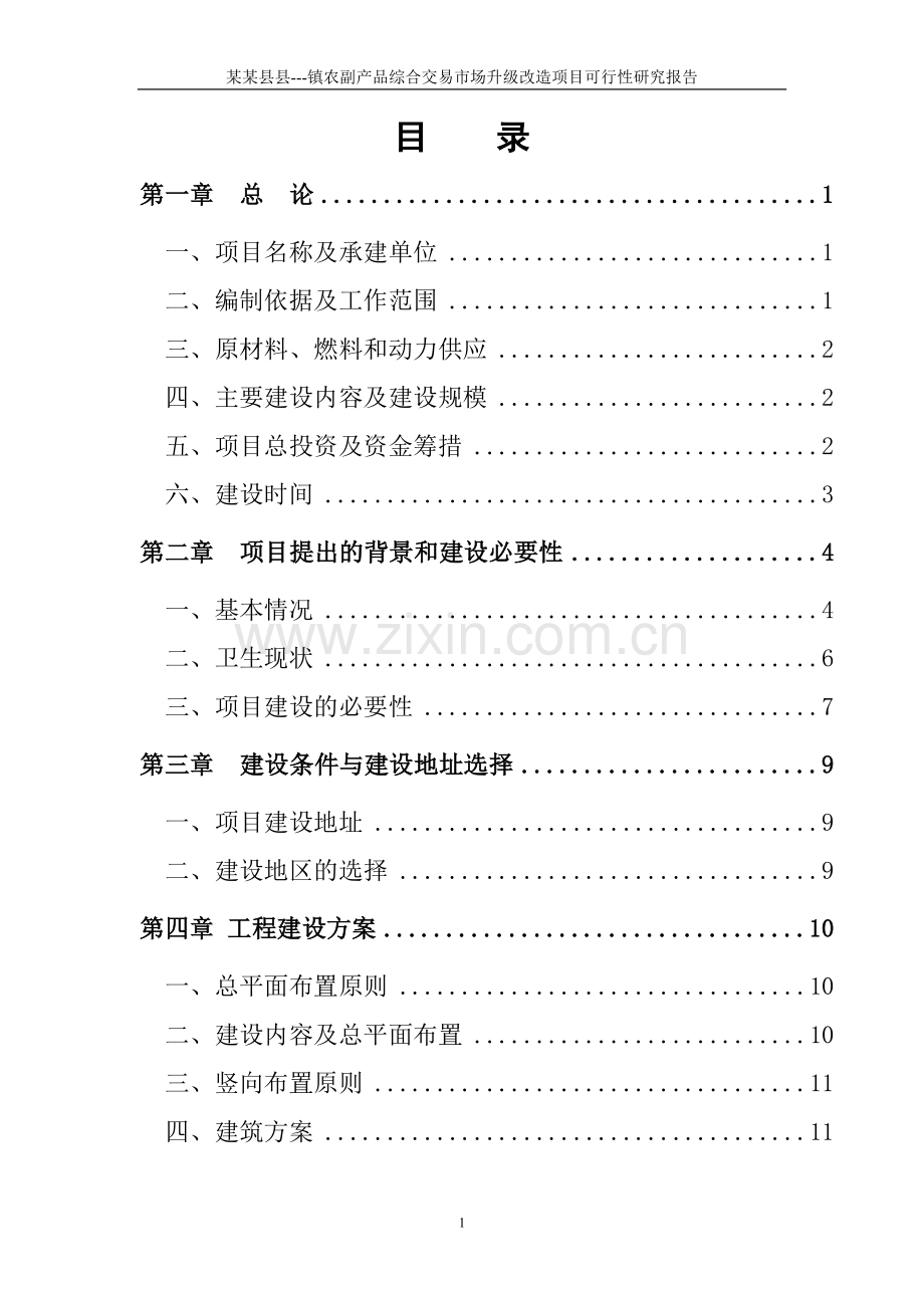 乡镇农贸市场建设可行性谋划书.doc_第1页