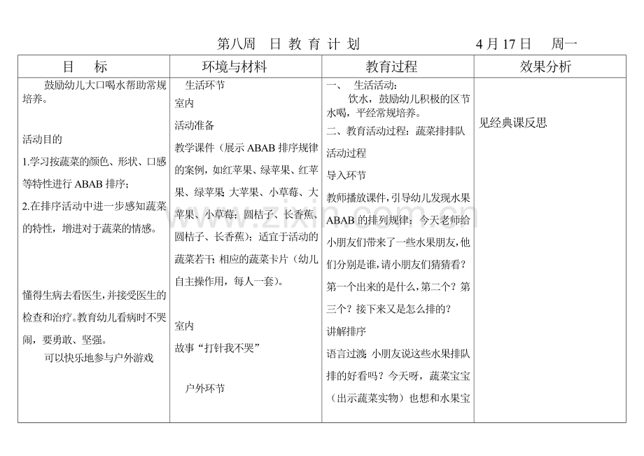 小班第八周计划.doc_第1页