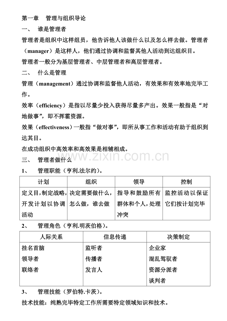 罗宾斯管理学第九版笔记.doc_第1页