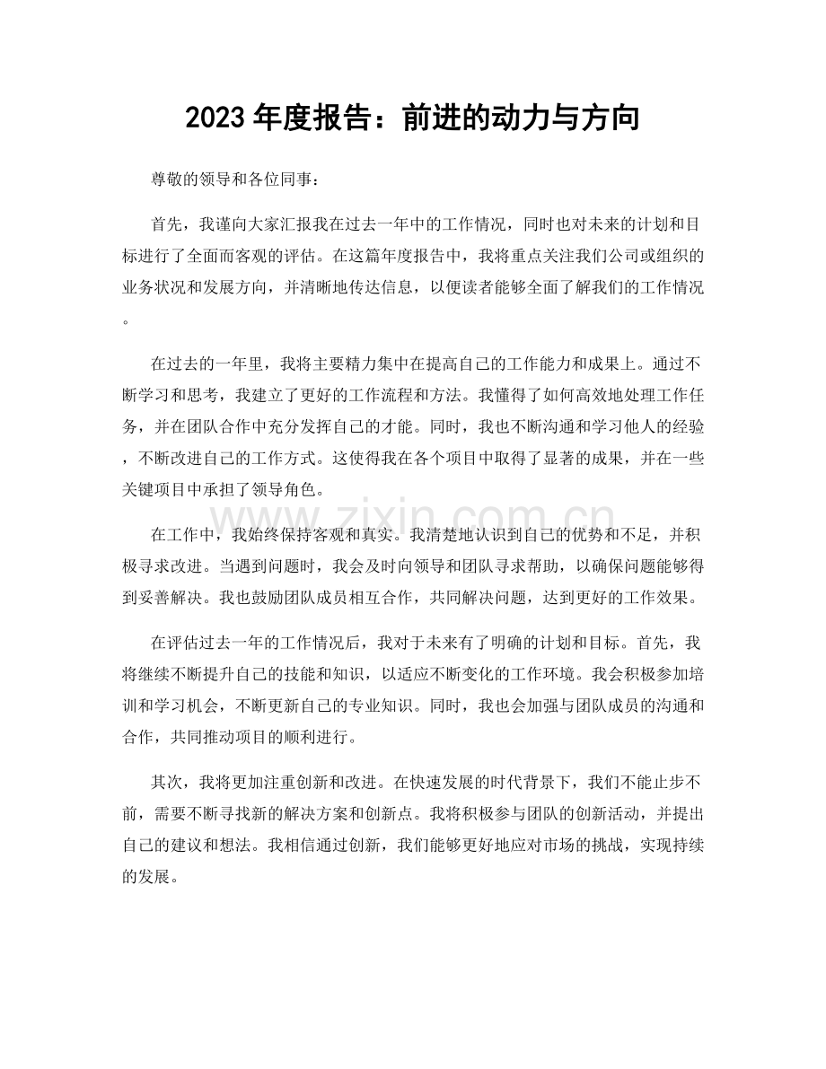 2023年度报告：前进的动力与方向.docx_第1页