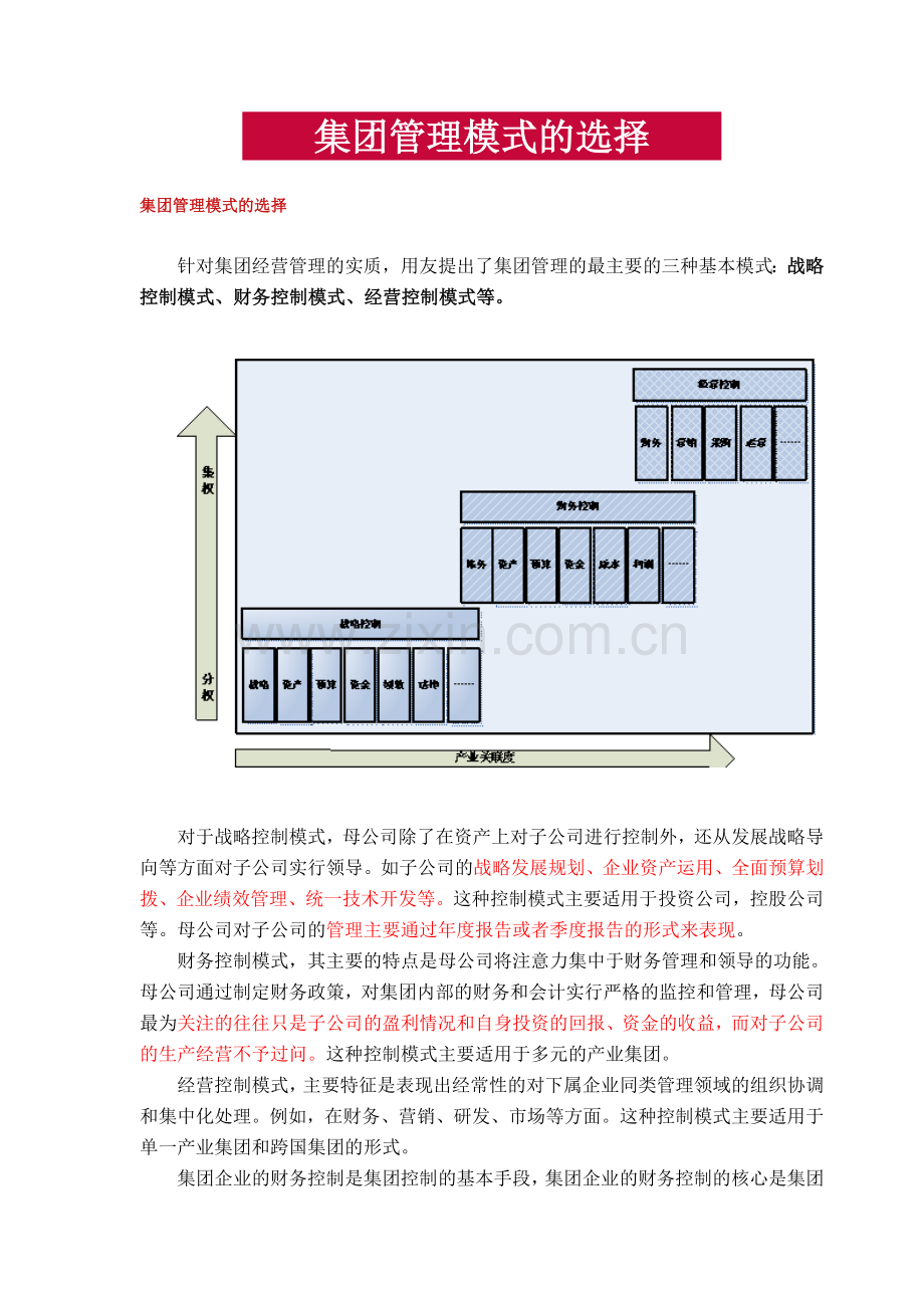 集团管理模式的选择.doc_第1页