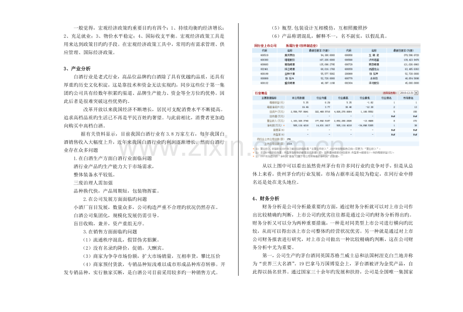 贵州茅台酒股份有限公司股票投资分析报告.doc_第3页