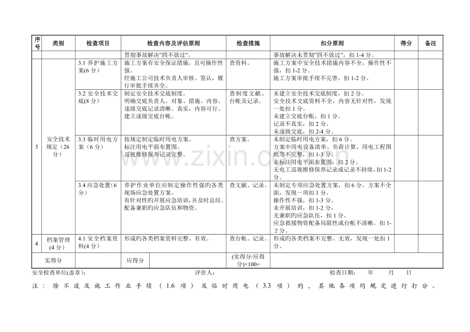 北京市道路养护工程平安工地考核评价表.doc_第3页