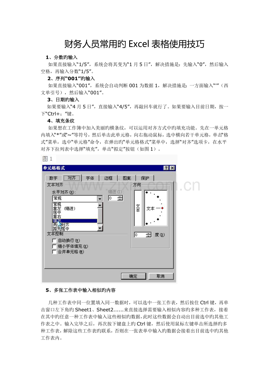 财务人员常用的Excel表格使用技巧.docx_第1页