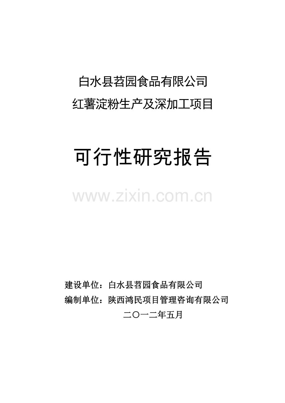 红薯淀粉及深加工可行性分析报告.doc_第1页