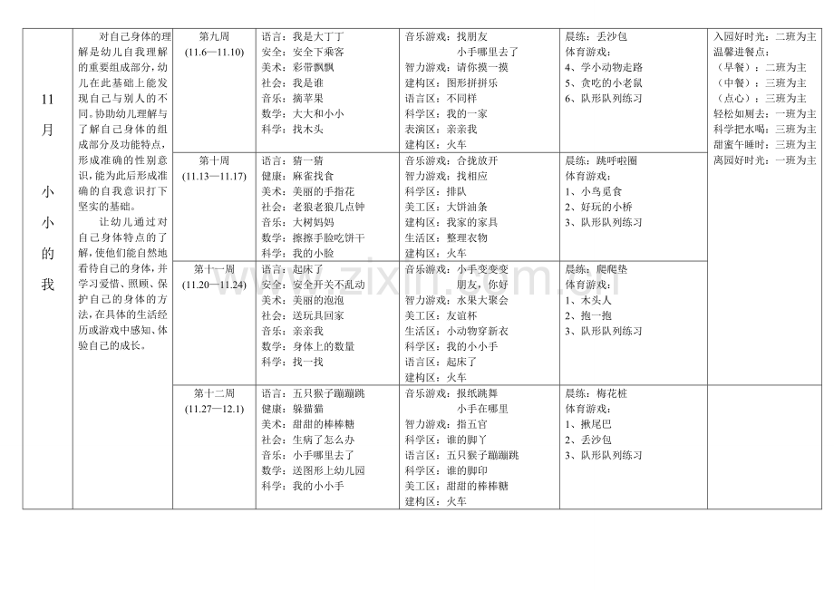 下半年小班教学内容安排总表.doc_第3页