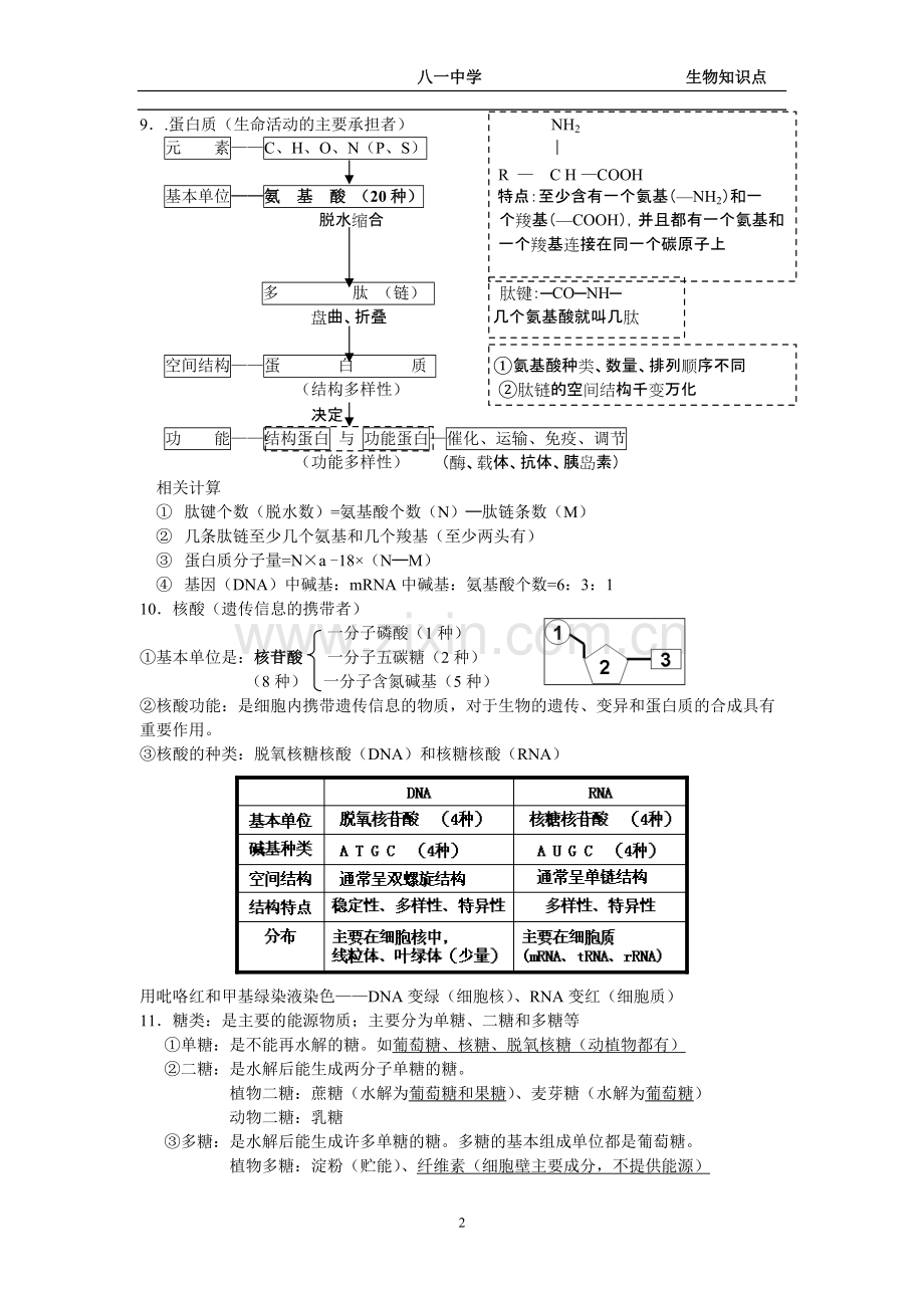 高一生物必修一知识点整理.pdf_第2页