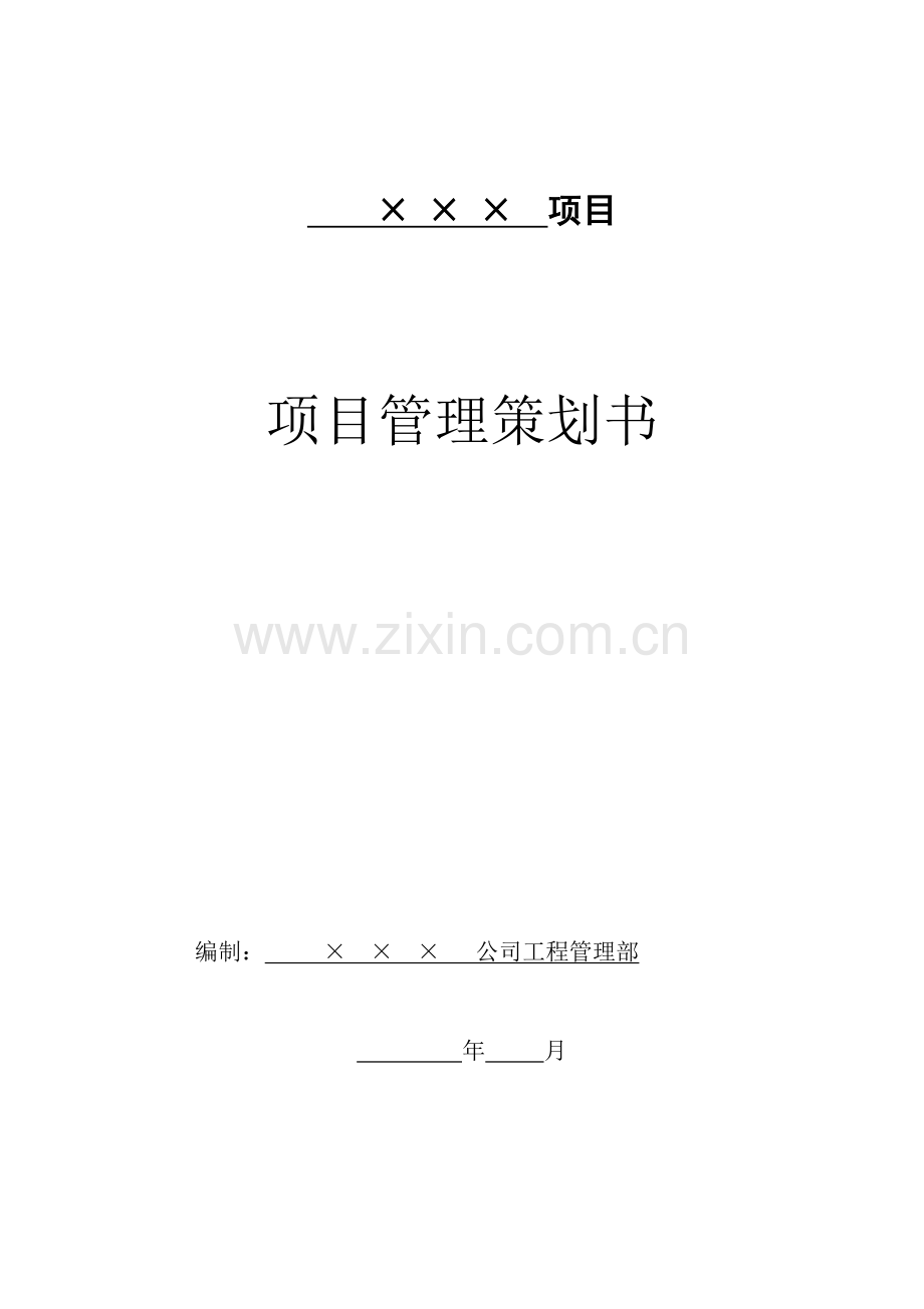 项目管理策划书模板(2).doc_第1页