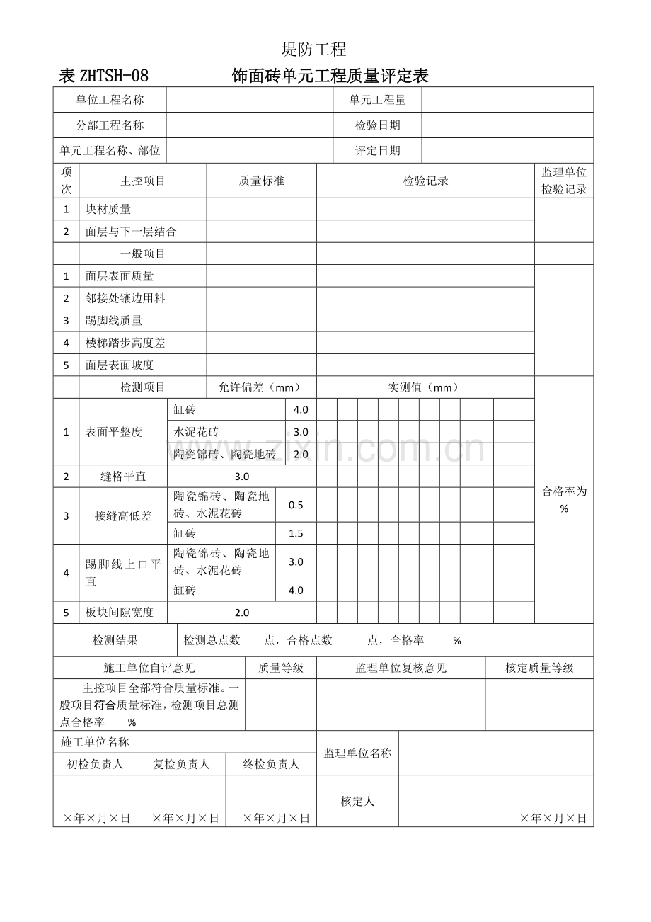 饰面砖单元工程质量评定表及填表说明水利工程.doc_第2页