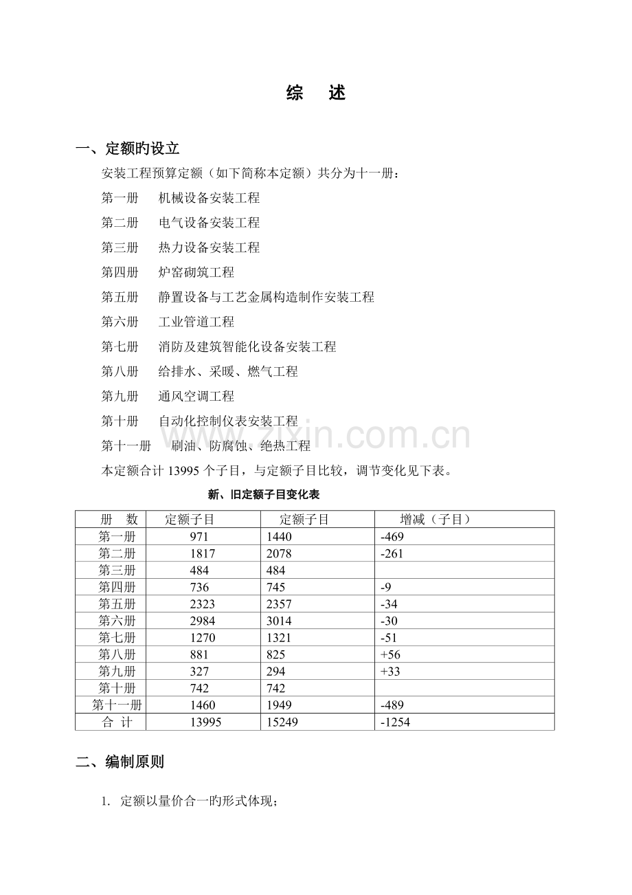 山西安装工程预算定额说明.doc_第1页