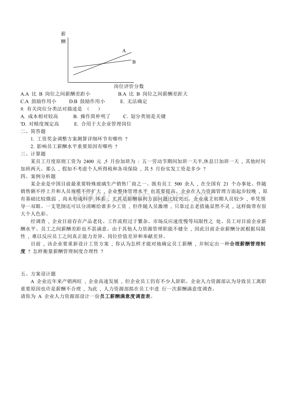 薪酬管理习题助理人力资源管理.doc_第2页