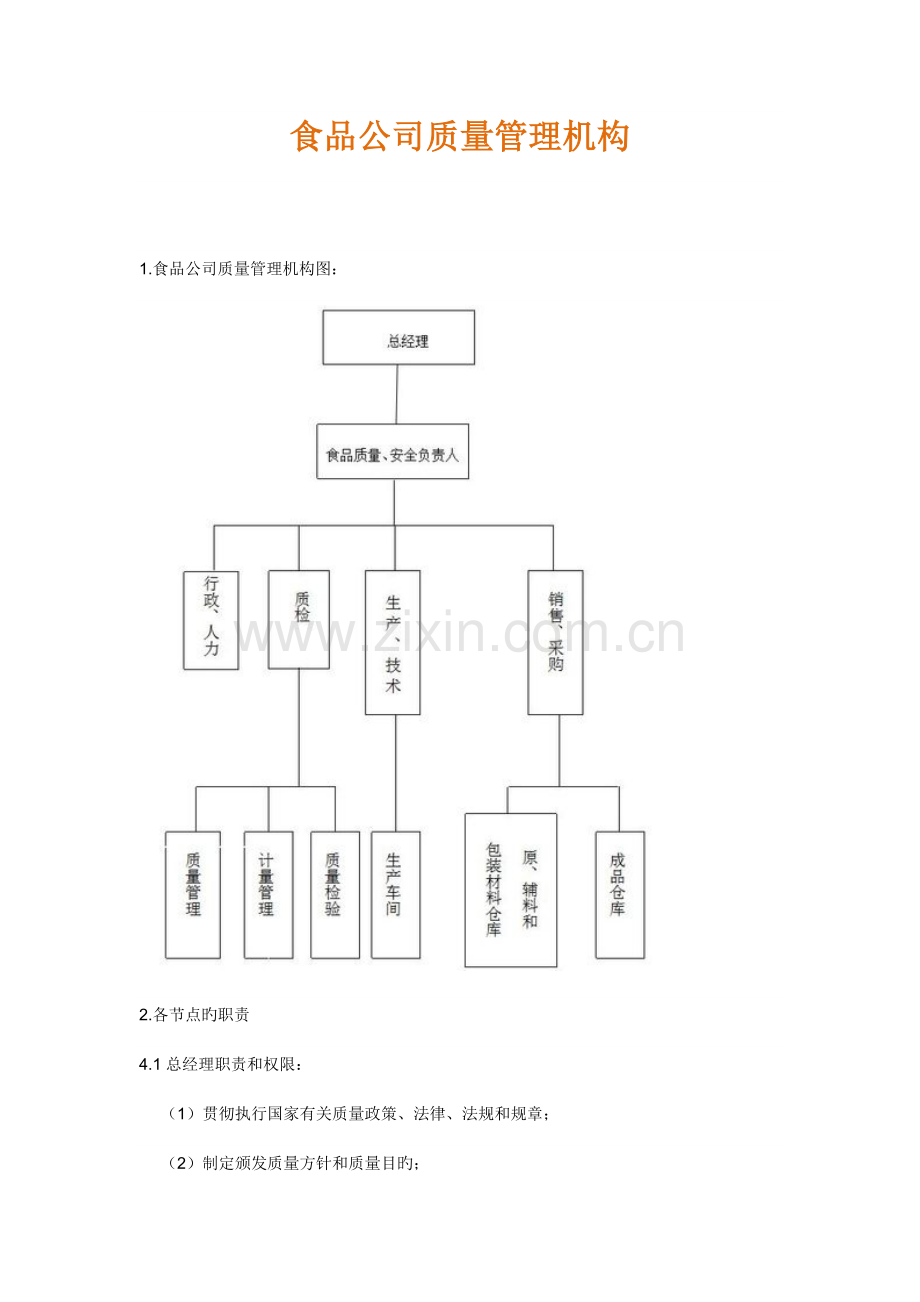 食品企业质量管理机构.docx_第1页