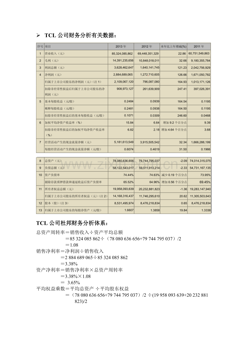 TCL公司杜邦财务分析体系.doc_第2页