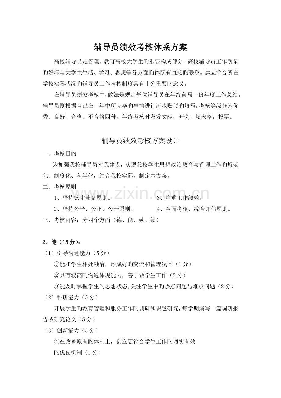 辅导员绩效考核体系——远扬.docx_第1页