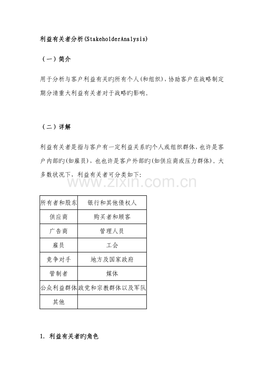 管理工具L之利益相关者分析.doc_第1页