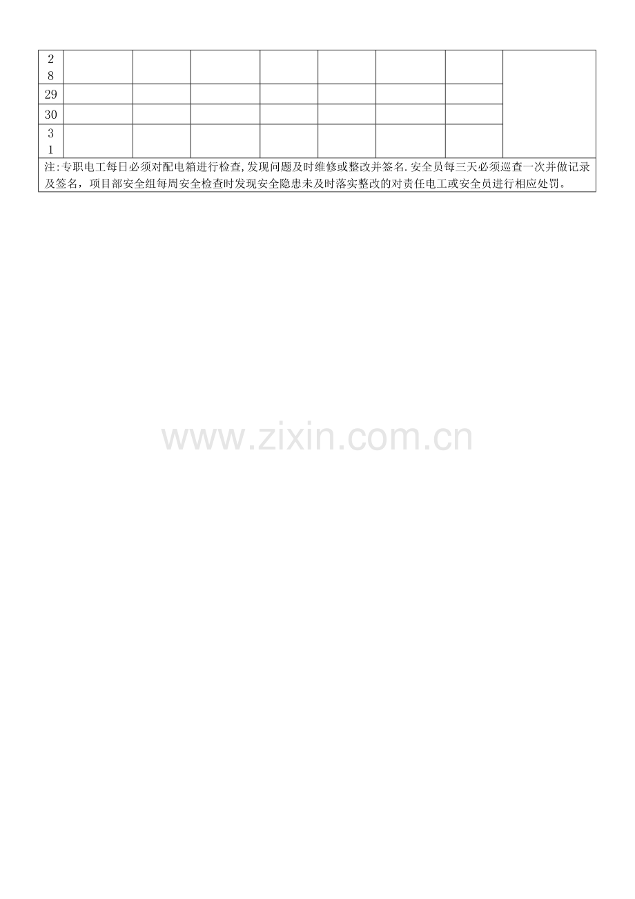 施工现场配电箱每日检查记录表56972.doc_第2页