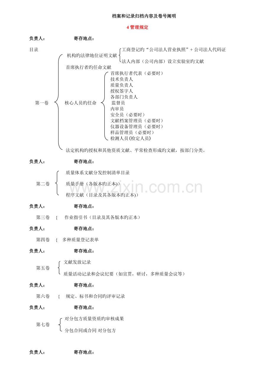 质量管理体系档案和记录份分类方法.doc_第1页