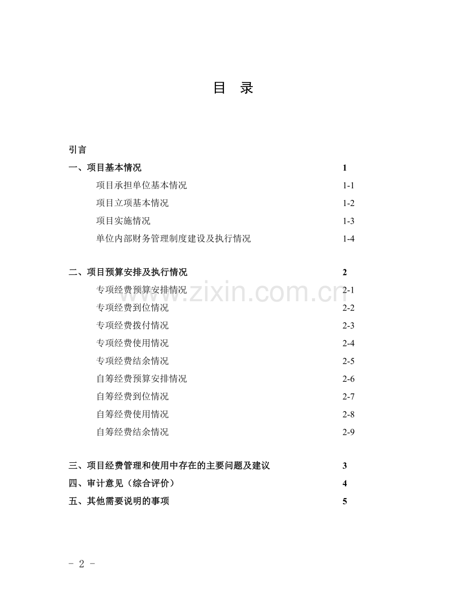 科技计划项目结题财务验收审计报告(模板).doc_第2页