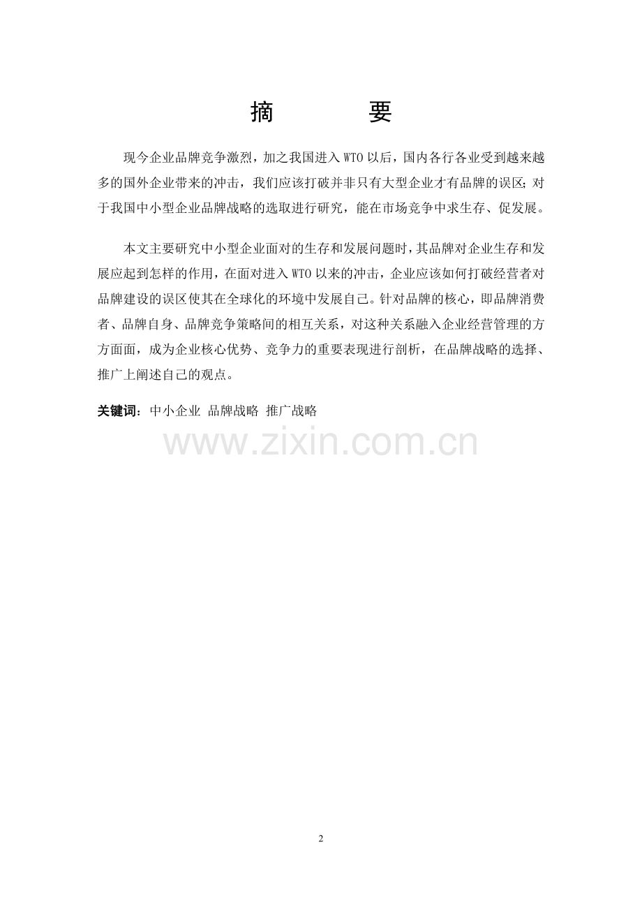 浅析品牌竞争时代我国中小企业的品牌战略选择.doc_第2页