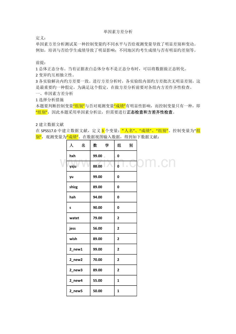 单因素方差分析.docx_第1页