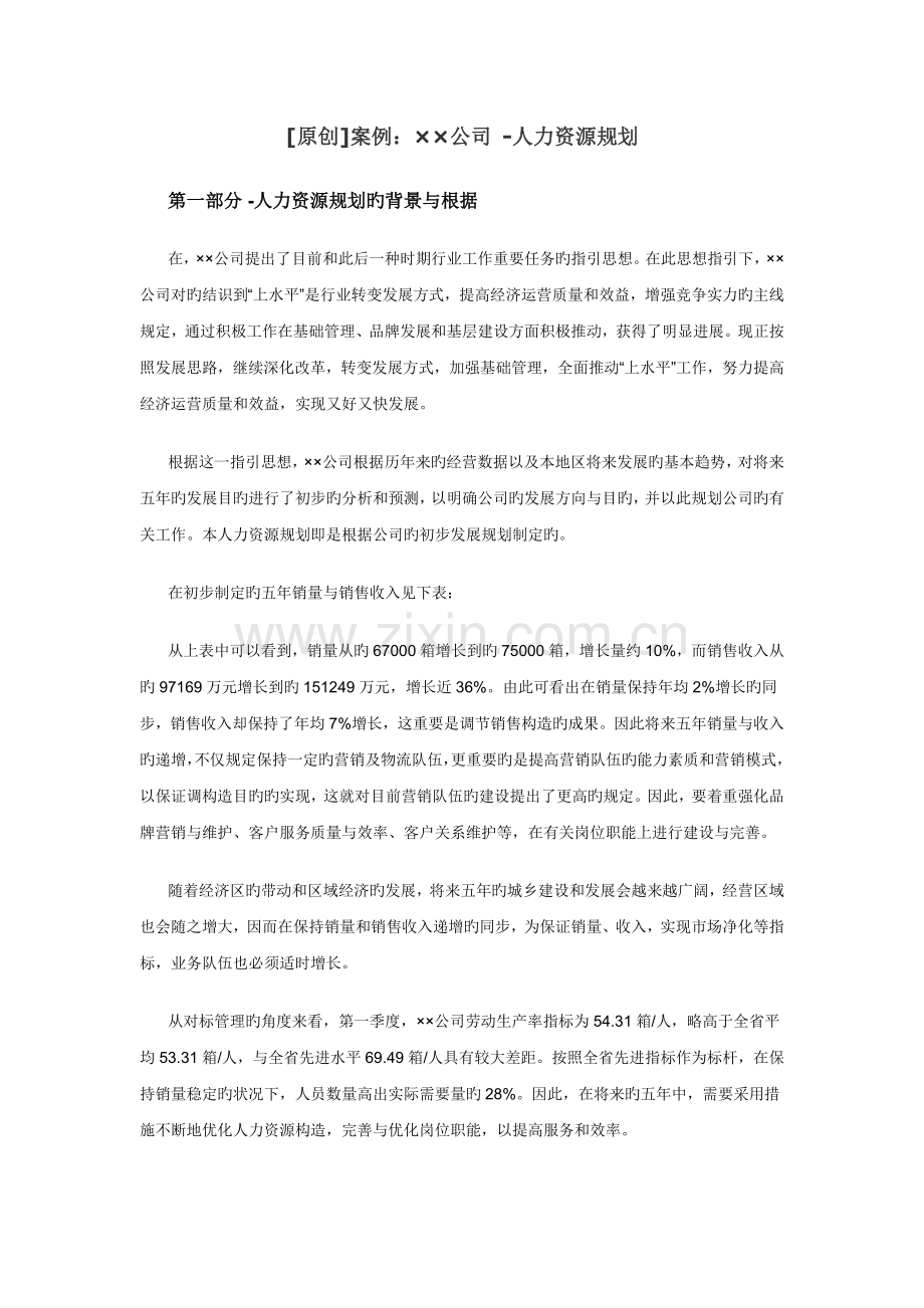 公司--人力资源规划.docx_第1页