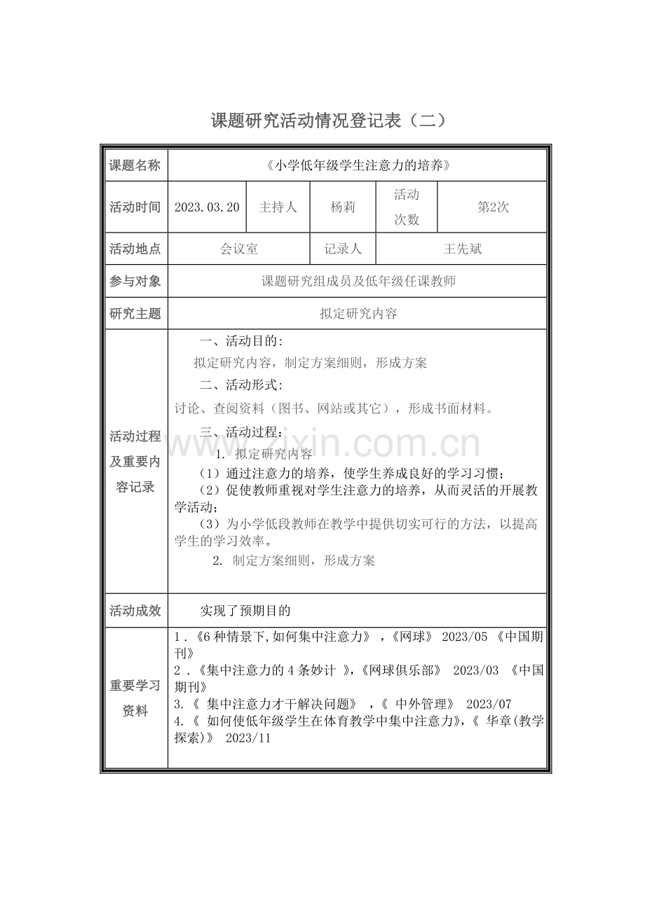 课题研究活动情况记录表.doc_第2页