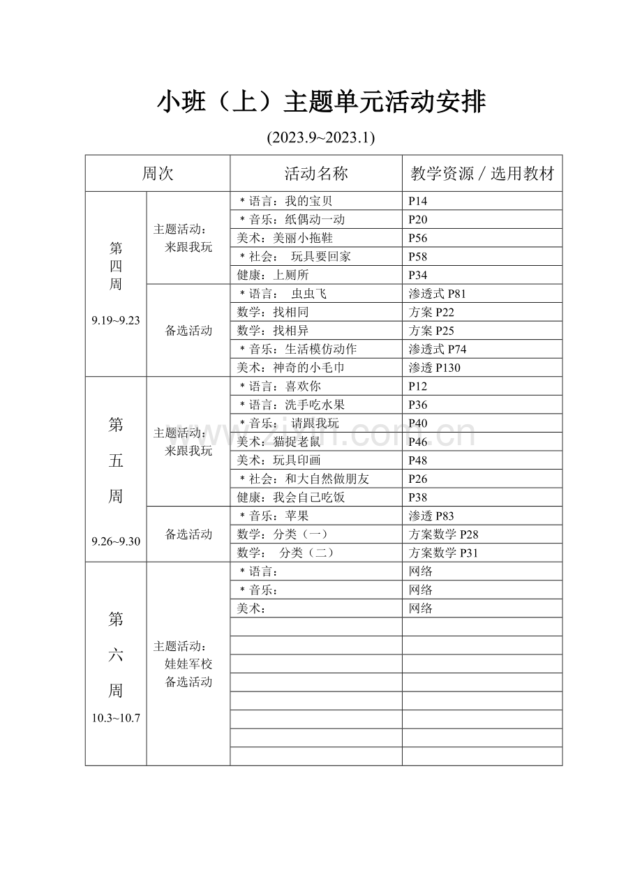 小班主题活动安排.doc_第2页