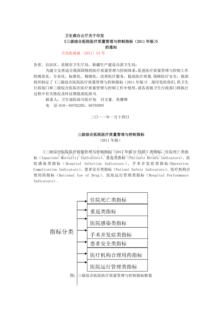 三级综合医院医疗质量管理与控制指标(2011年版)91859.doc_第1页