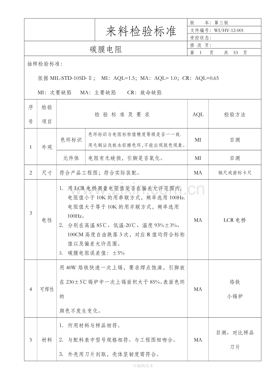 元器件检验通用标准.doc_第1页