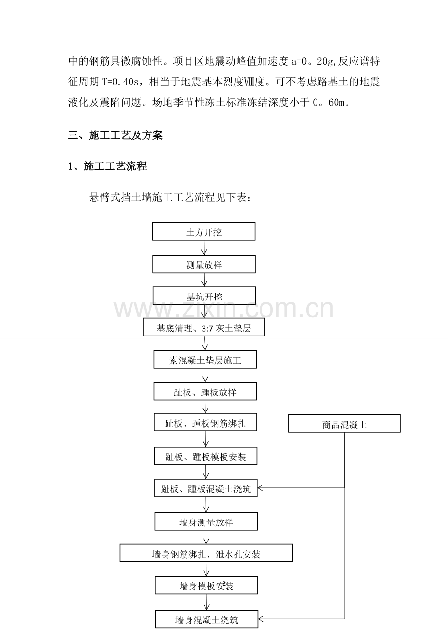 钢筋混凝土悬臂式挡土墙施工方案试卷教案.docx_第3页