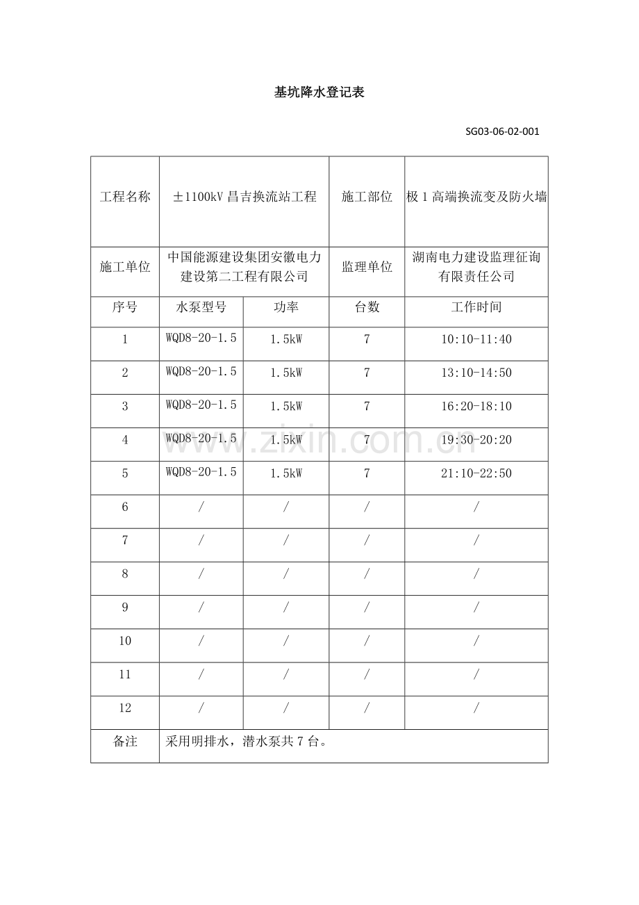 基坑降水记录表.doc_第1页