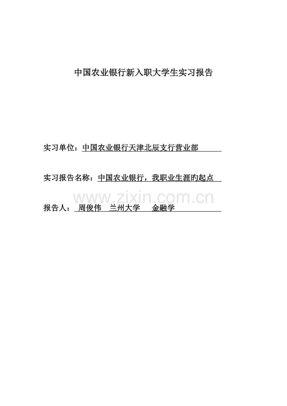 农业银行实习报告(2).doc_第1页