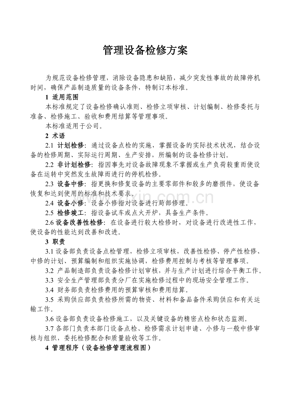 管理设备检修方案.doc_第1页