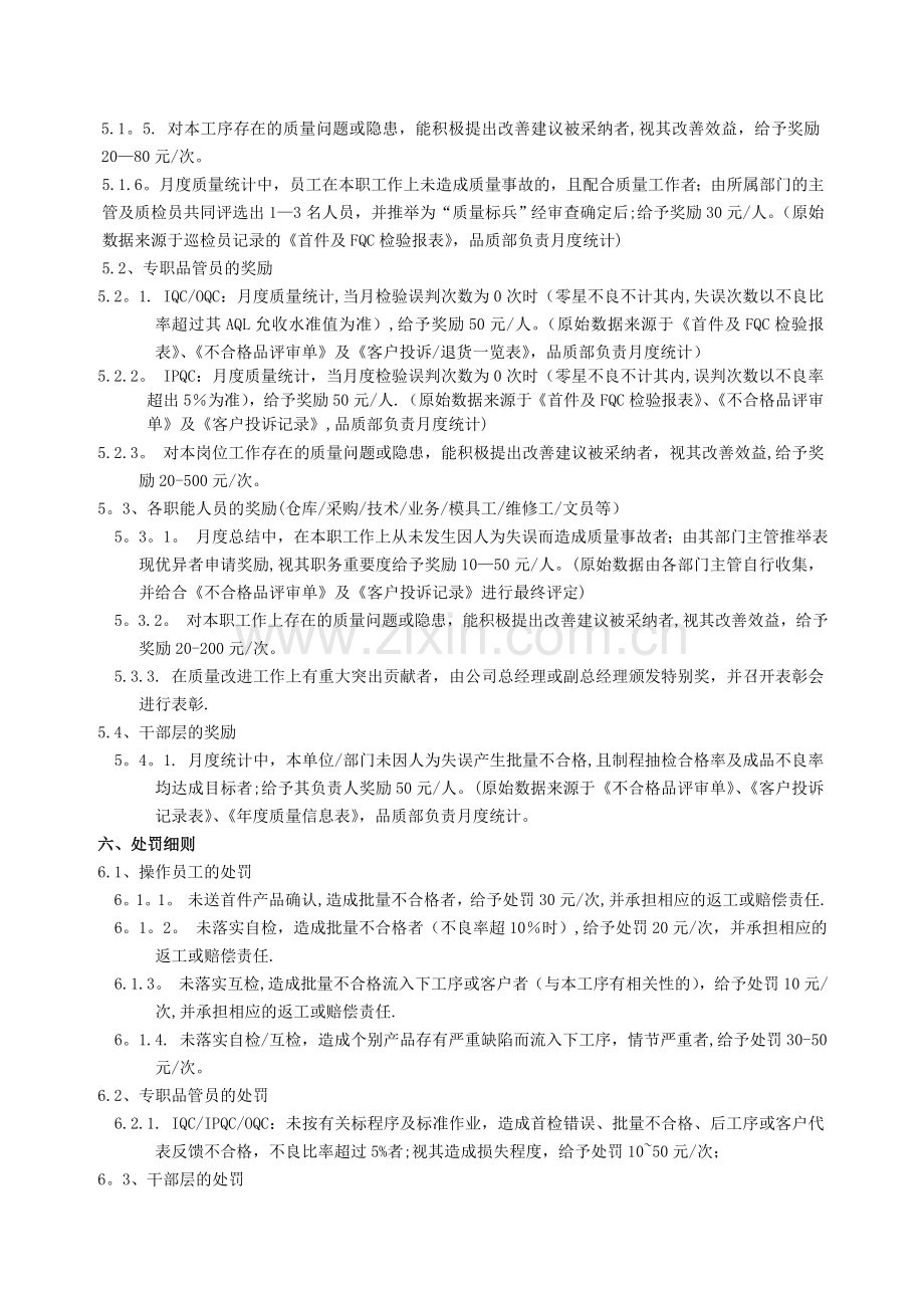 质量管理奖惩规定完整.doc_第3页