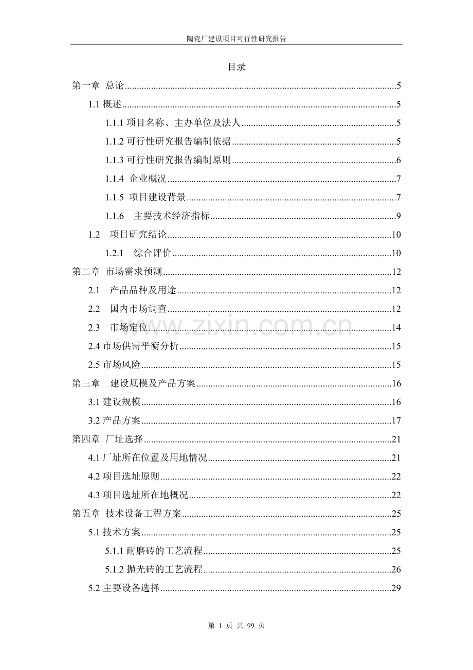 陶瓷厂建设项目可行性研究报告.doc_第1页