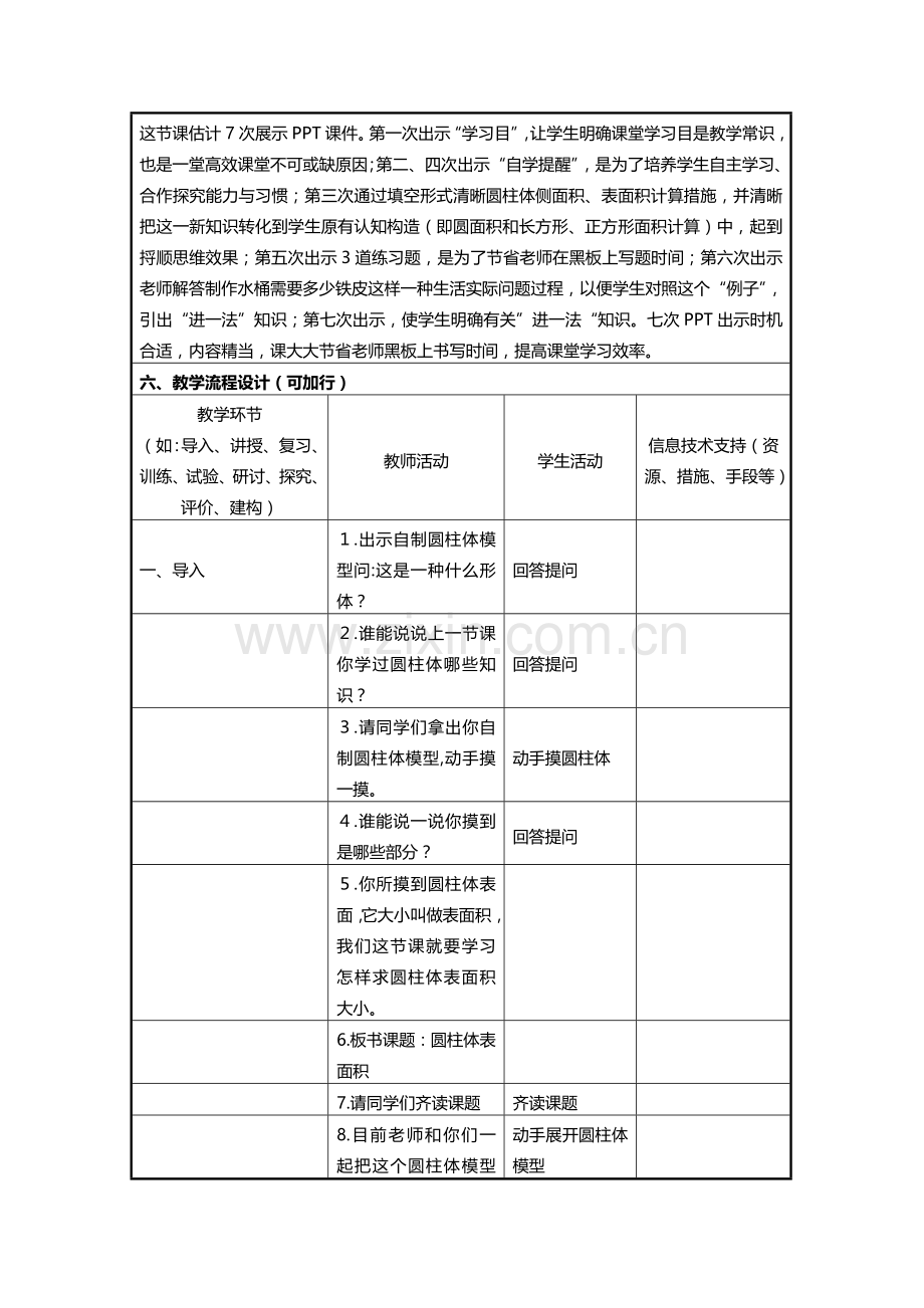 小学数学信息化教学设计模板.doc_第2页