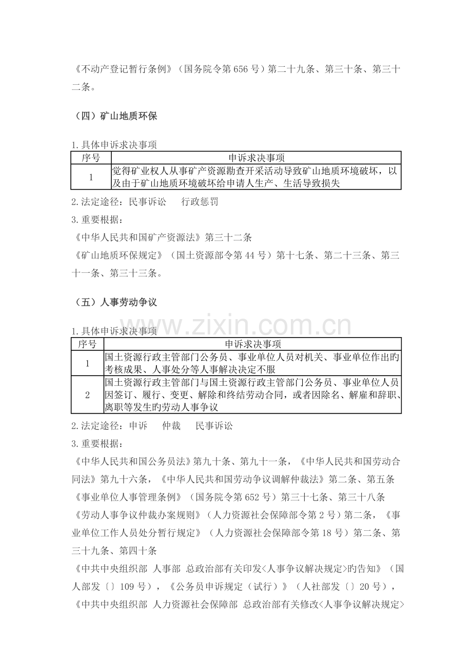 国土资源领域通过法定途径分类处理的信访投诉请求清单及主要依据.doc_第3页