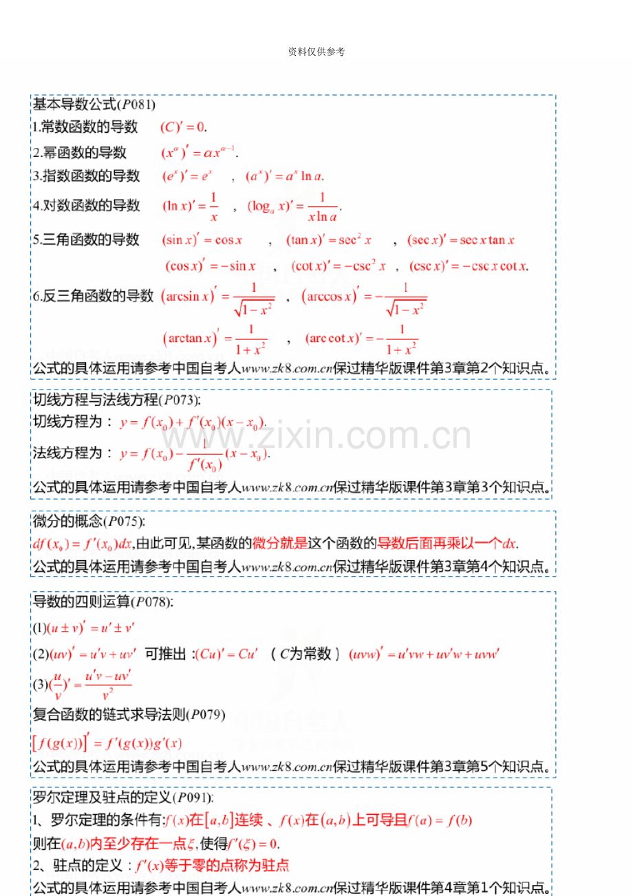 自考00020高等数学一基本公式汇总.doc_第3页