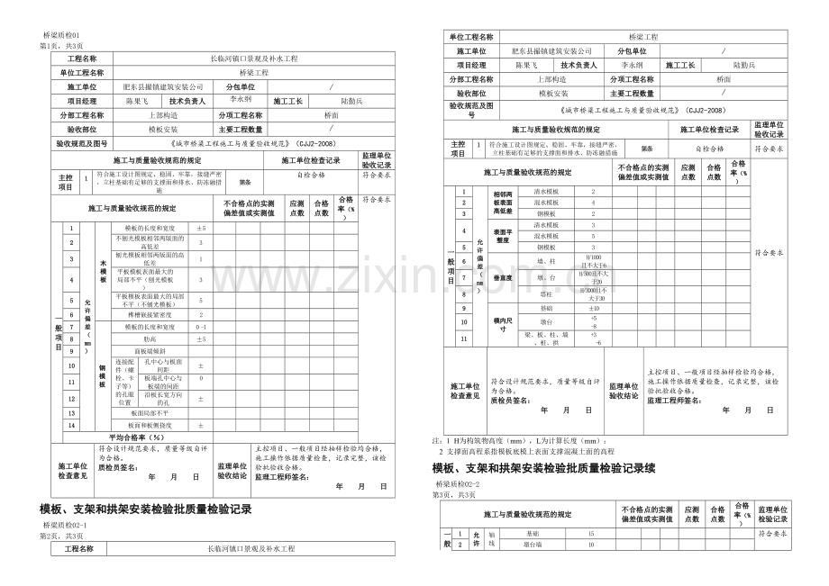 公路桥梁检验批.docx_第1页