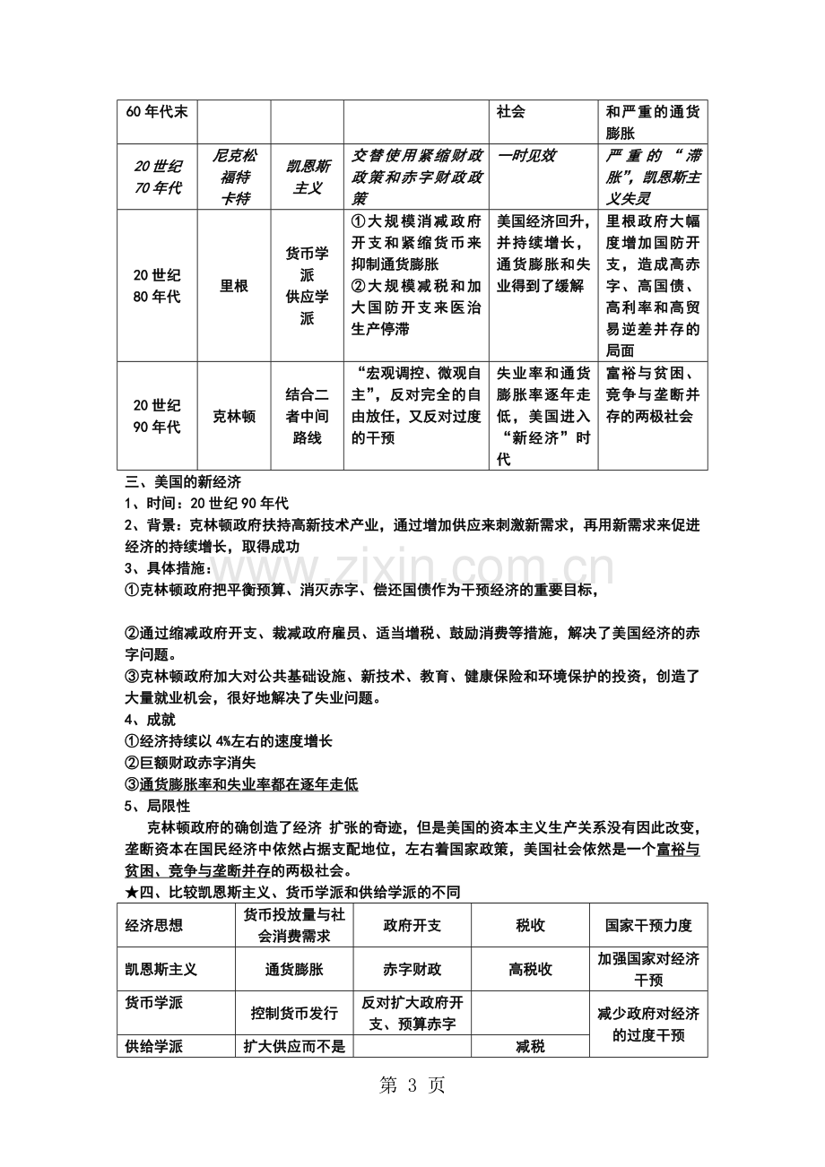 高中历史必修二专题六知识总结(人民版).doc_第3页