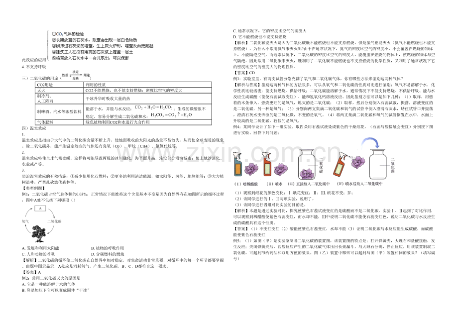 中考化学复习学案题二氧化碳和一氧化碳.docx_第2页