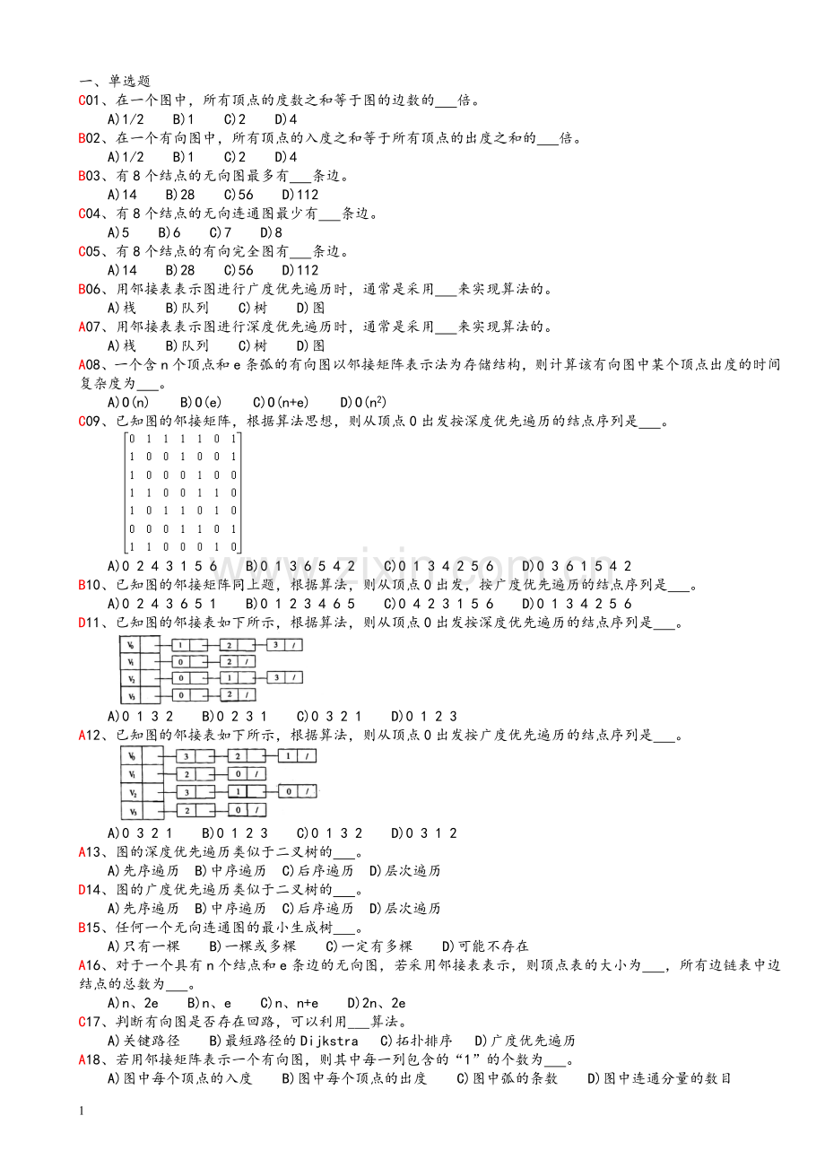 数据结构第7章答案.doc_第1页