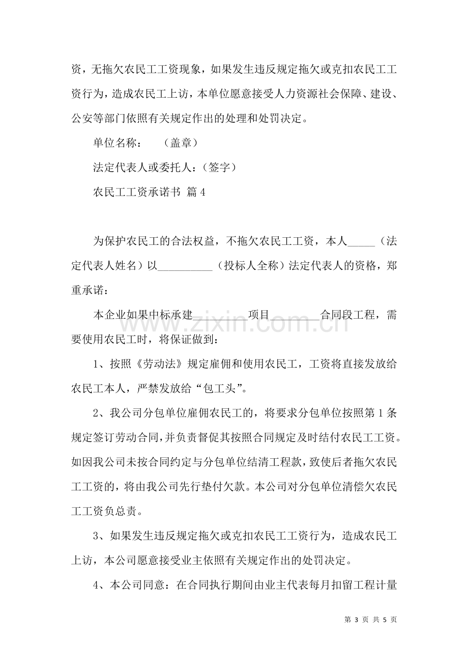 关于农民工工资承诺书范文汇总六篇.docx_第3页