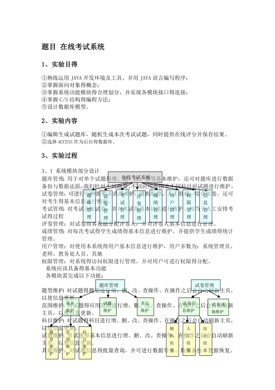 在线考试系统JAVA.doc_第1页