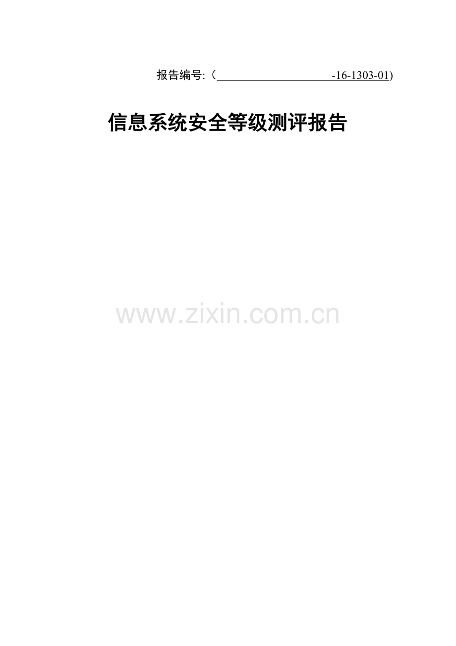 信息系统安全等级保护测评报告.doc_第1页