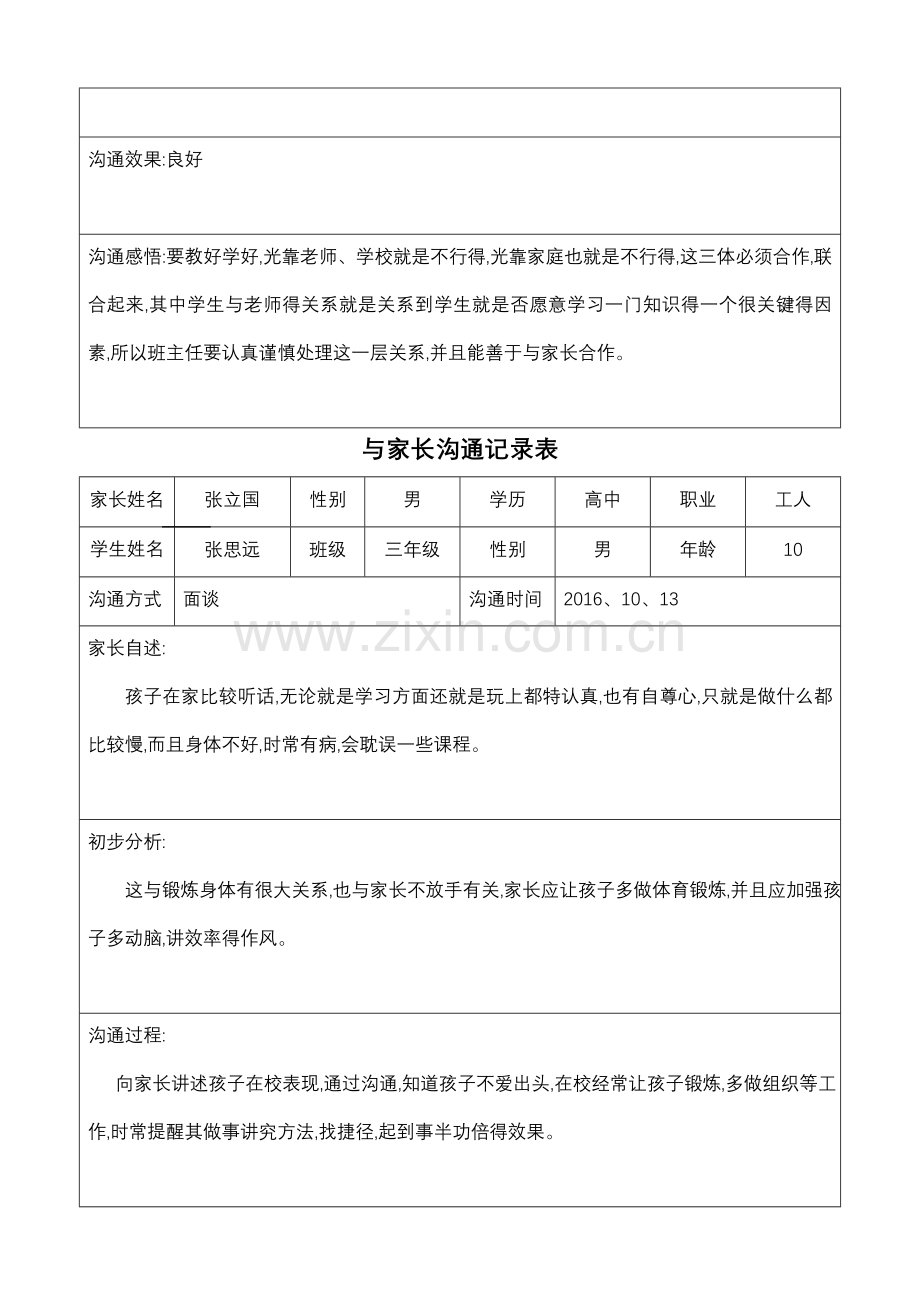 家长沟通记录表格.doc_第2页