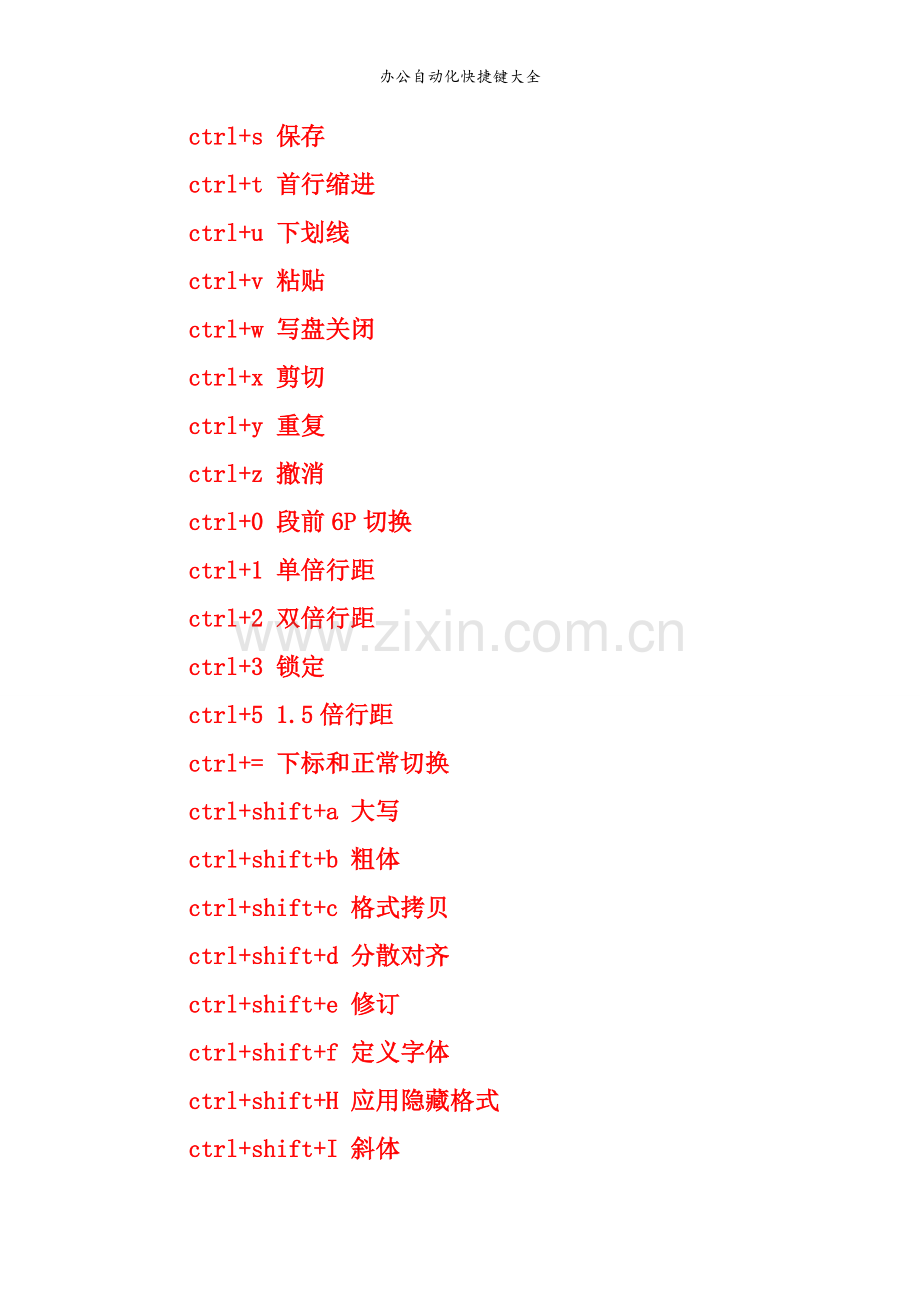 办公自动化快捷键大全.doc_第3页