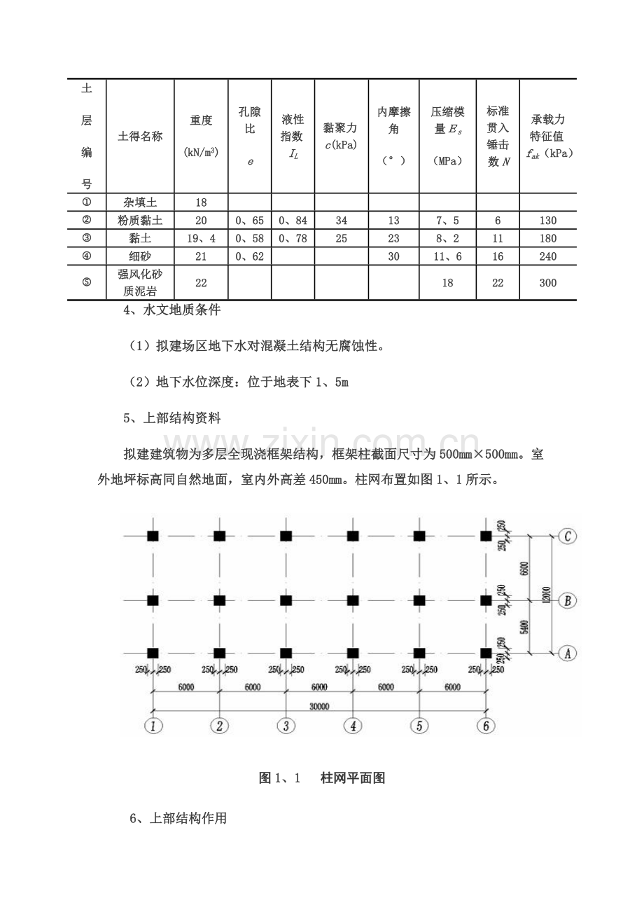 基础工程柱下独立基础课程设计.doc_第2页