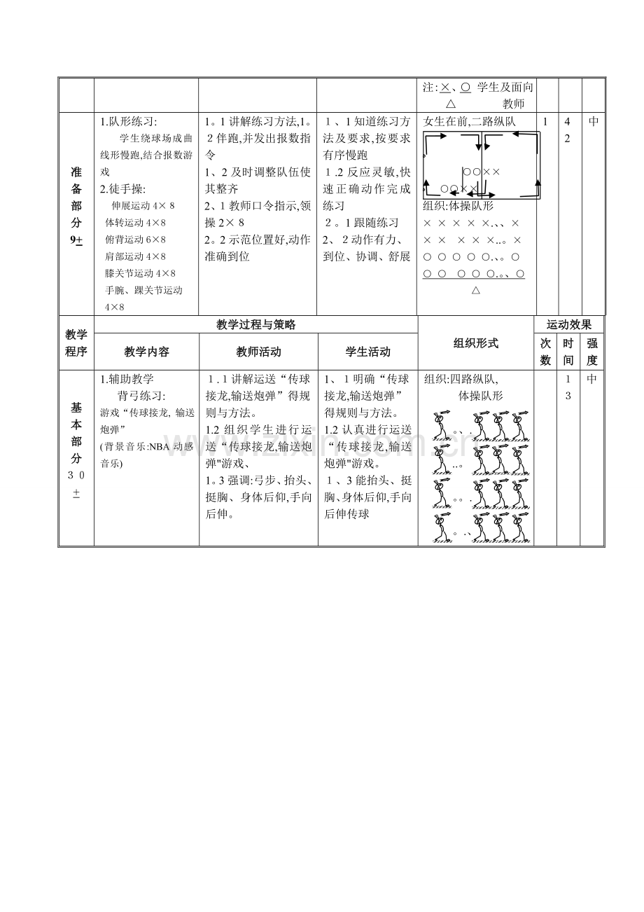 初中八年级体育公开课教案.doc_第3页