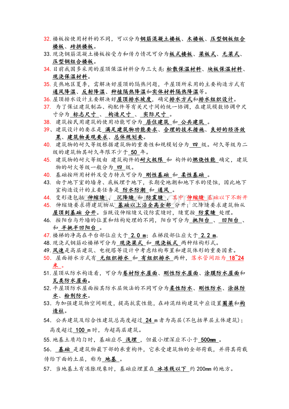 房屋建筑学复习资料(终极版).doc_第2页